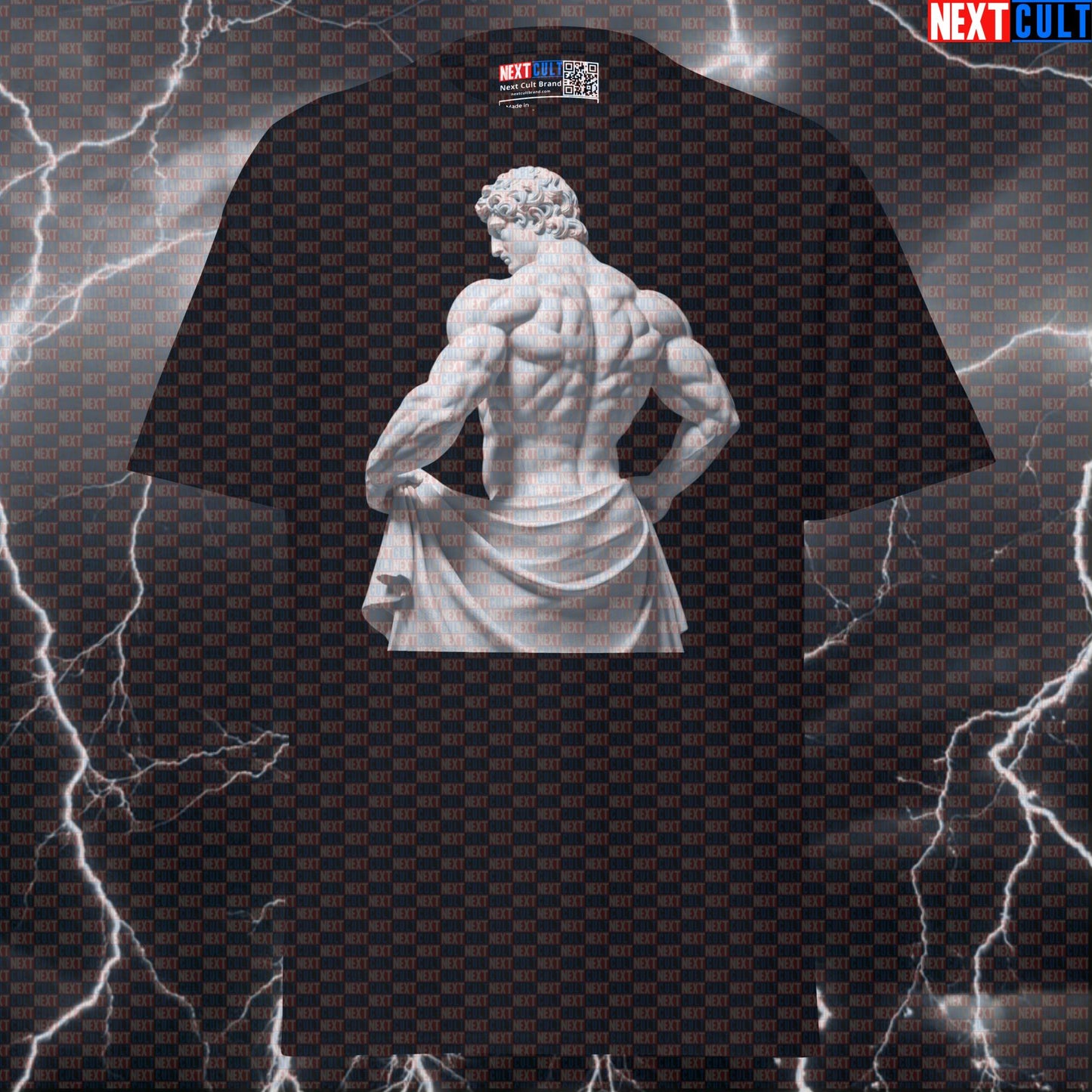 Unbreakable Gains: Strong Back Greek God Marble Statue Funny Gym Meme Pump Cover Tee T-shirts Ancient Greece Bodybuilding Fitness Gym Pump Cover Stoicism Workout Next Cult Brand