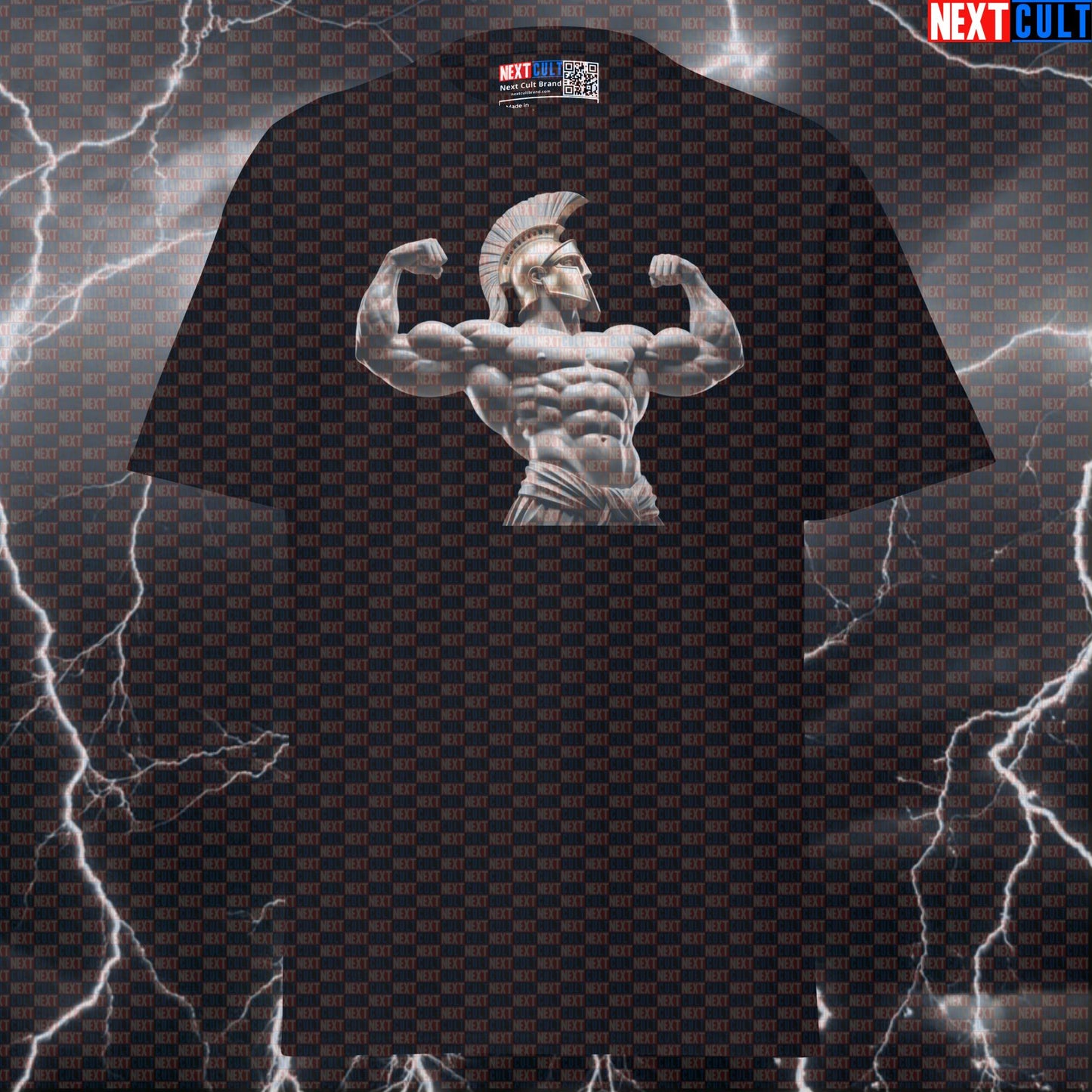 Spartan Warrior Bodybuilder White Marble Sculpture Funny Gym Meme Pump Cover Graphic Tee Shirt T-shirts Ancient Greece Fitness Gym Pump Cover Stoicism Workout Next Cult Brand