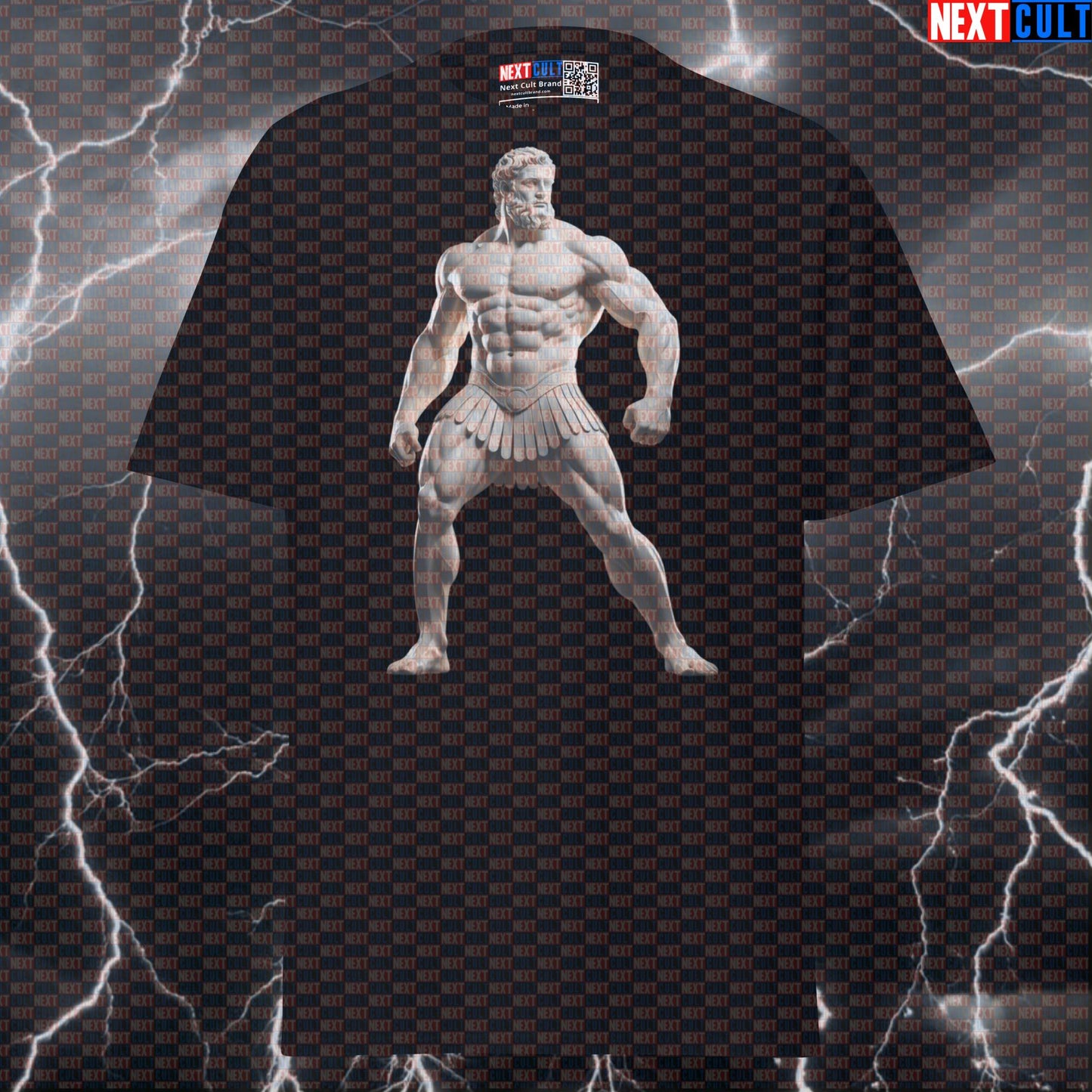 Hercules Bodybuilder Graphic Tee: Funny Greek God Statue Pump Cover Gym Shirt T-shirts Ancient Greece Bodybuilding Fitness Gym Pump Cover Stoicism Workout Next Cult Brand