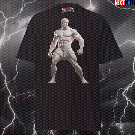 Hercules Bodybuilder Graphic Tee: Funny Greek God Statue Pump Cover Gym Shirt T-shirts Ancient Greece Bodybuilding Fitness Gym Pump Cover Stoicism Workout Next Cult Brand