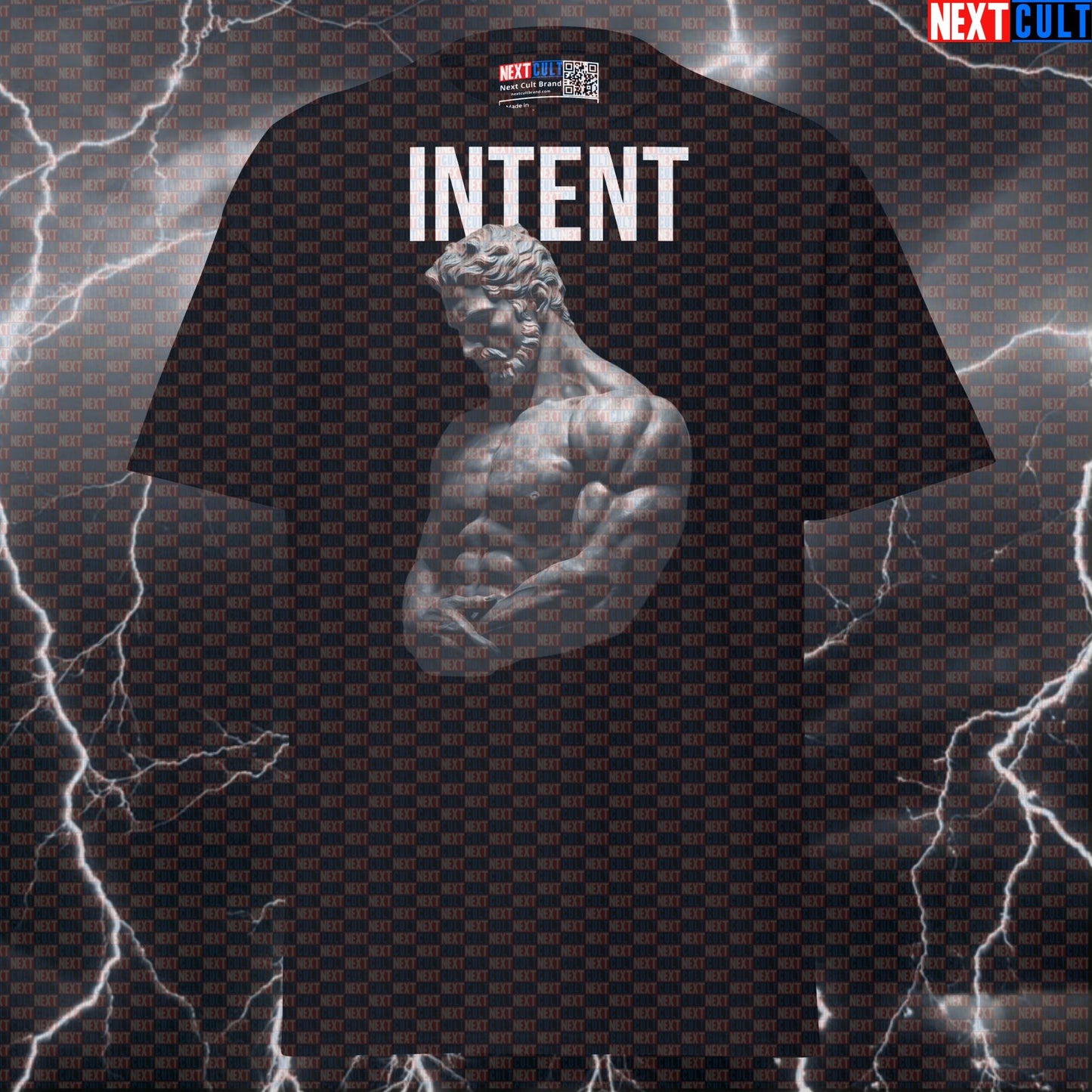 Intent Stoic Sigma Bodybuilding Tee - Funny Greek God Sculpture Pump Cover Gym Meme Shirt T-shirts Ancient Greece Fitness Gym Pump Cover Stoicism Workout Next Cult Brand