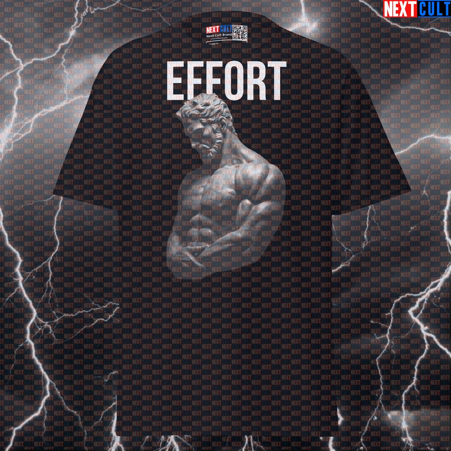 Effort Defined: Stoic Sigma Greek God Marble Sculpture Funny Gym Meme Pump Cover T-Shirt T-shirts Ancient Greece Fitness Gym Pump Cover Stoicism Workout Next Cult Brand