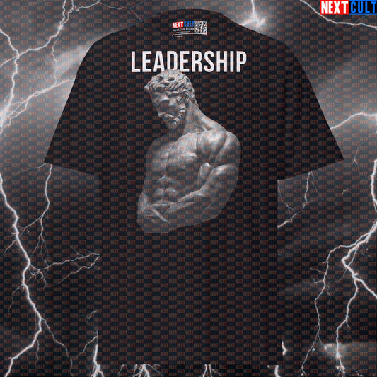 Leadership Stoic Sigma Greek God Marble Statue T-Shirt - Funny Gym Meme Tee & Bodybuilding Pump Cover Top T-shirts Ancient Greece Fitness Gym Pump Cover Stoicism Workout Next Cult Brand