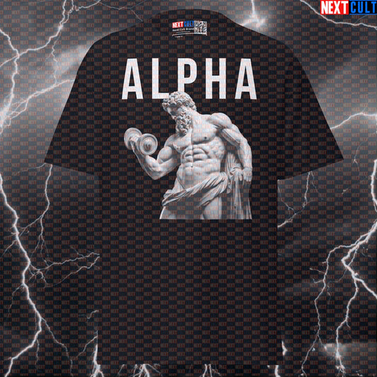 Alpha Stoic Bodybuilder Tee: Funny Sigma Gym Meme Pump Cover Shirt for Lifters T-shirts Ancient Greece Bodybuilding Fitness Gym Pump Cover Stoicism Workout Next Cult Brand