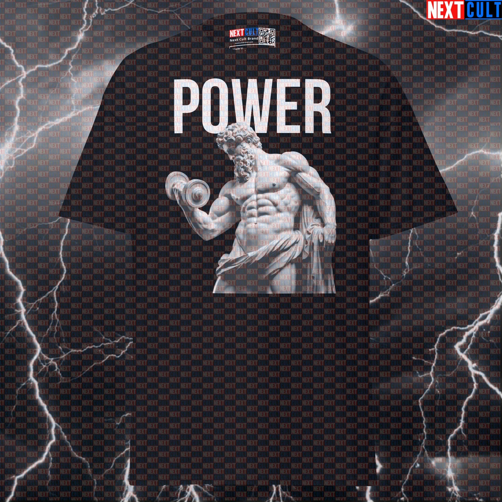 Power Stoic Bodybuilder Greek God Marble Sculpture Graphic Tee Funny Gym Meme Pump Cover T-Shirt T-shirts Ancient Greece Bodybuilding Fitness Gym Pump Cover Stoicism Workout Next Cult Brand