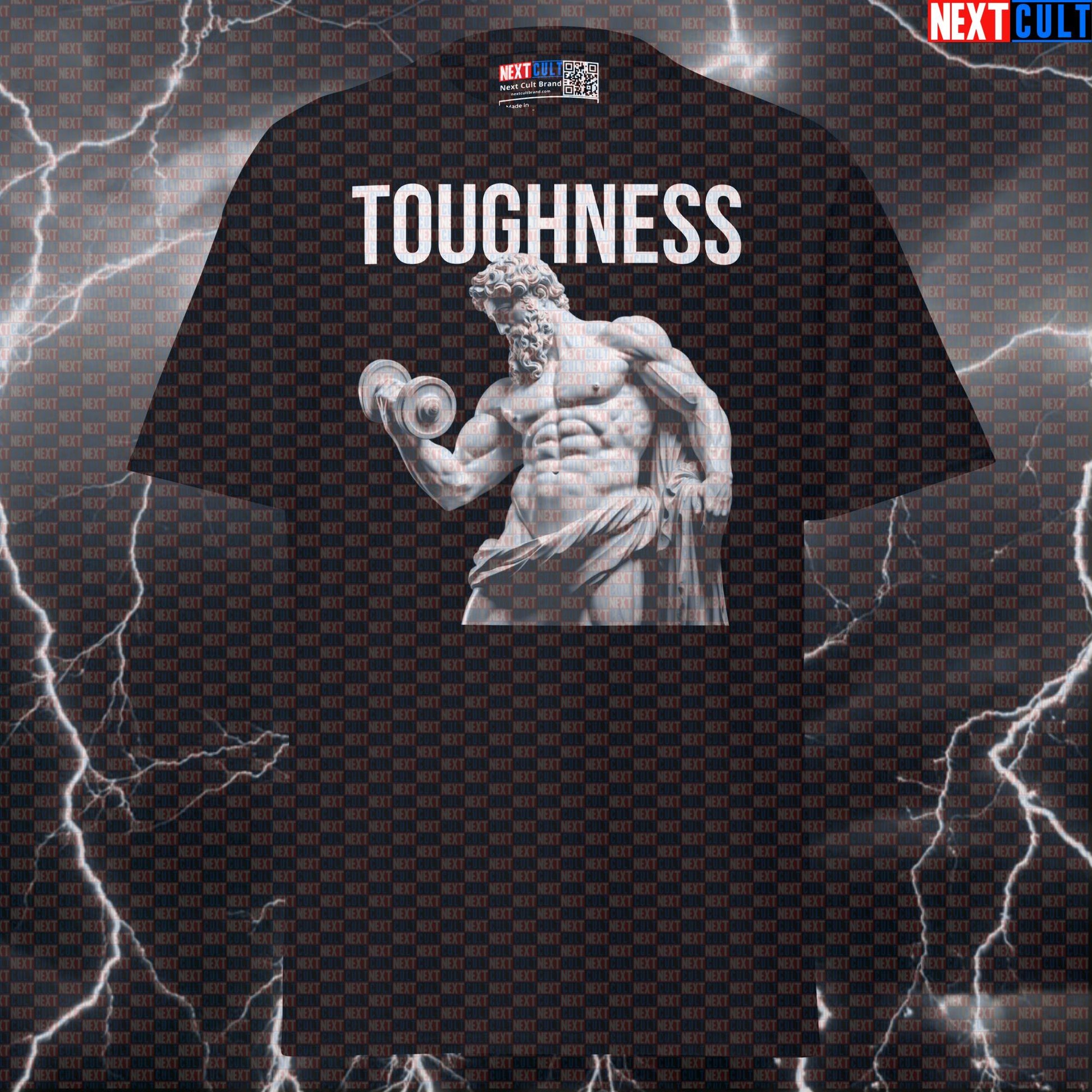 Toughness Personified: Stoic Greek God Marble Sculpture Funny Gym Meme Pump Cover Graphic Tee T-shirts Ancient Greece Bodybuilding Fitness Gym Pump Cover Stoicism Workout Next Cult Brand