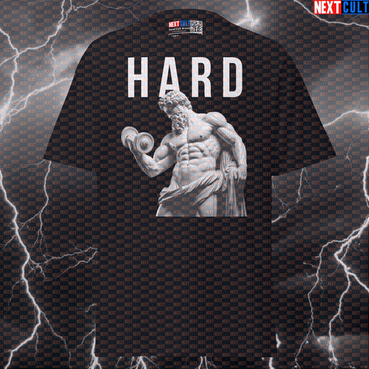 Hard Stoic Gym Shirt: Funny Greek God Marble Sculpture Pump Cover Tee for Lifters T-shirts Ancient Greece Bodybuilding Fitness Gym Pump Cover Stoicism Workout Next Cult Brand