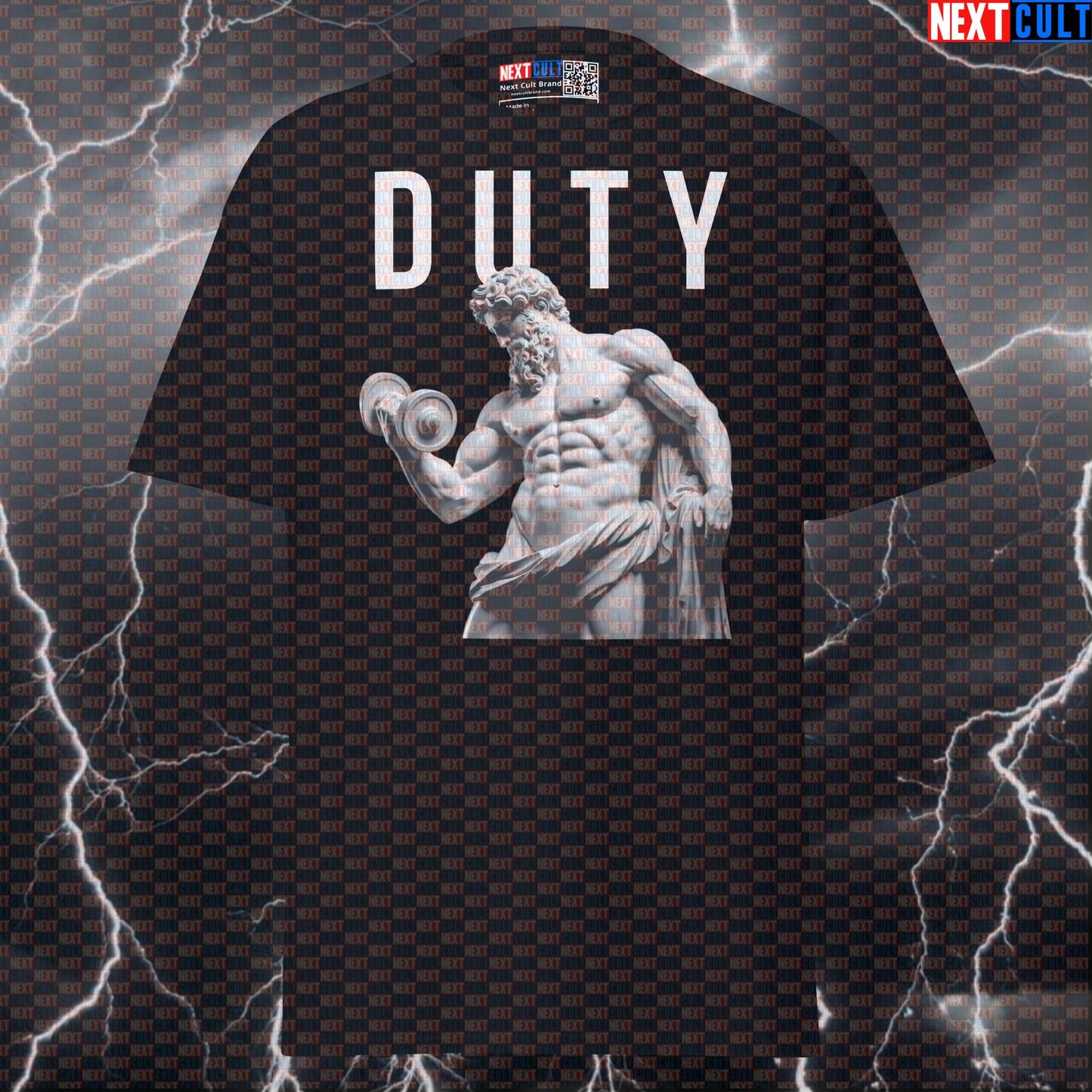 Duty Gains Stoic Muscle Tee: Funny Gym Meme Shirt for Bodybuilding & Greek God Pump Cover T-shirts Ancient Greece Bodybuilding Fitness Gym Pump Cover Stoicism Workout Next Cult Brand