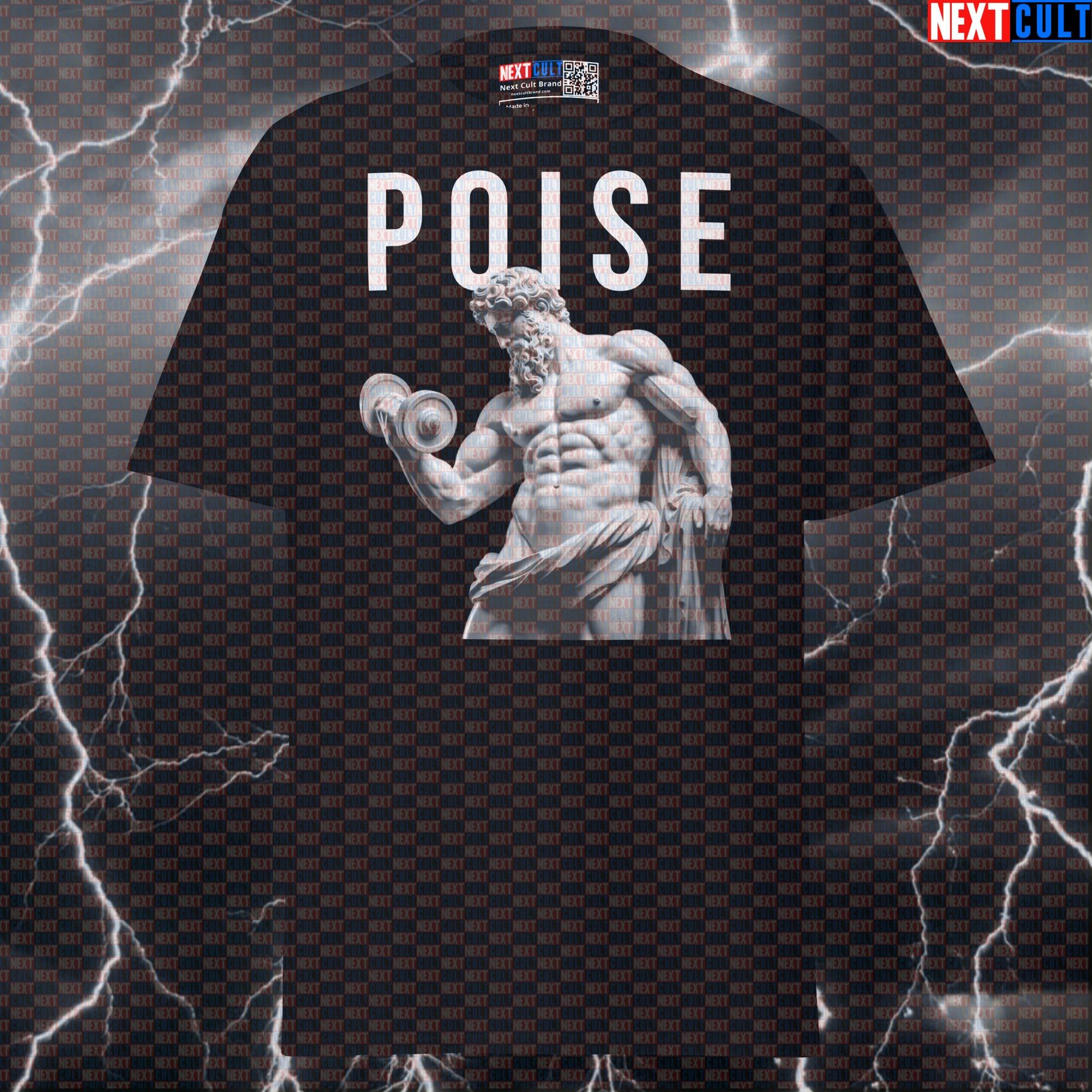 Poise of the Stoic Lifter: Sigma Bodybuilder Greek God Marble Sculpture Graphic Tee Pump Cover T-shirts Ancient Greece Bodybuilding Fitness Gym Pump Cover Stoicism Workout Next Cult Brand