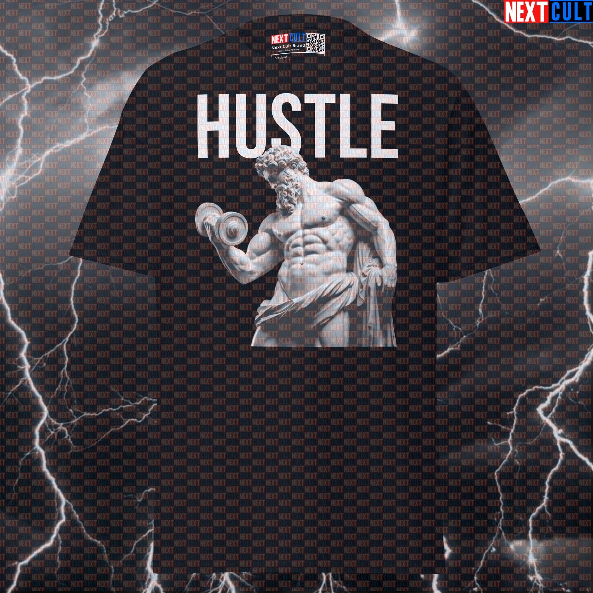 Hustle Stoic Bodybuilder Tee: Funny Gym Meme Shirt & Greek God Marble Sculpture Pump Cover Top T-shirts Ancient Greece Bodybuilding Fitness Gym Pump Cover Stoicism Workout Next Cult Brand