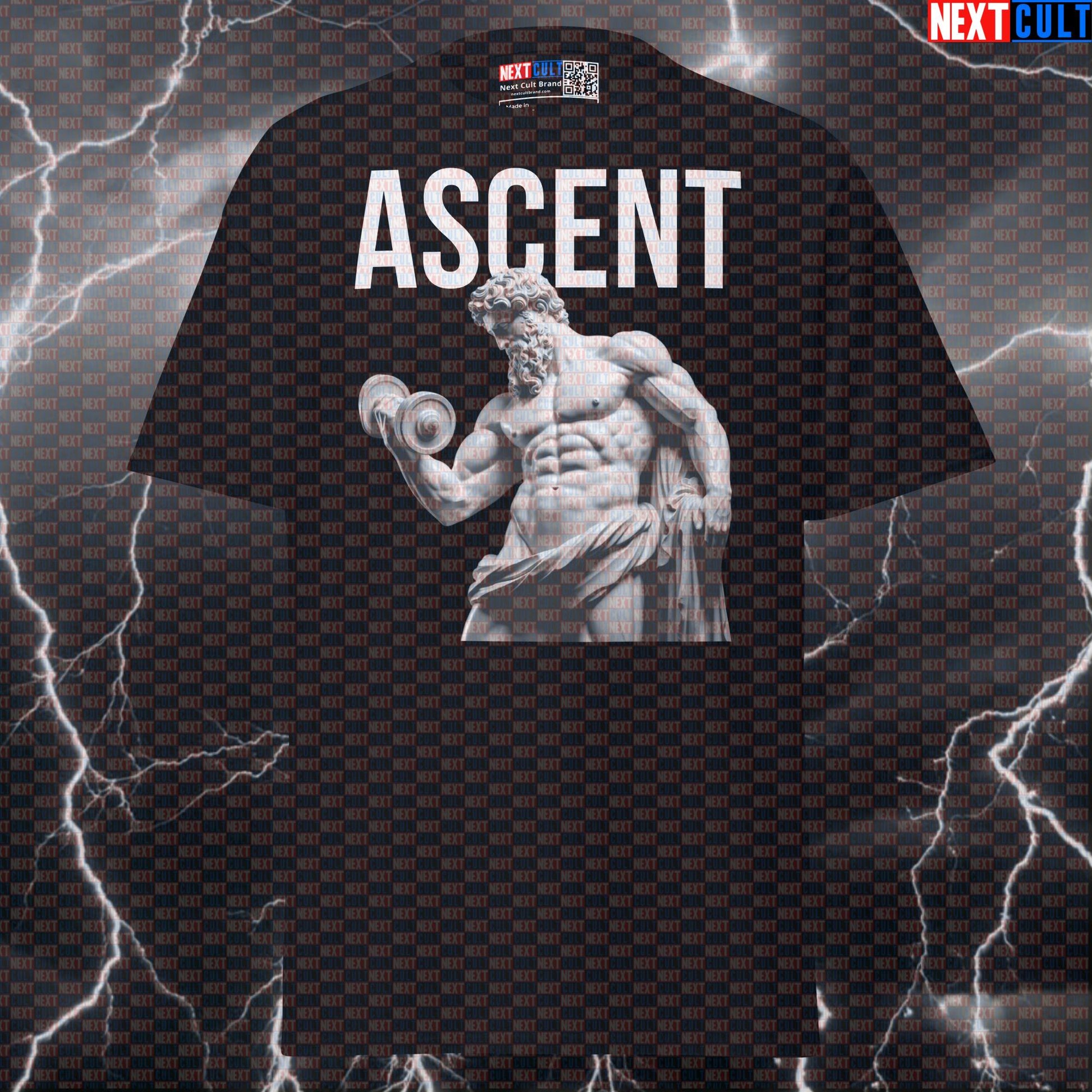 Ascent Stoic Lifter Tee: Funny Gym Meme Shirt & Greek God Marble Sculpture Pump Cover Top T-shirts Ancient Greece Bodybuilding Fitness Gym Pump Cover Stoicism Workout Next Cult Brand