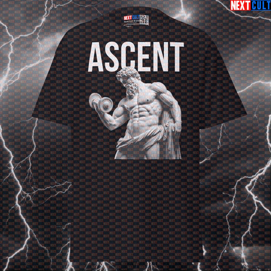 Ascent Stoic Lifter Tee: Funny Gym Meme Shirt & Greek God Marble Sculpture Pump Cover Top T-shirts Ancient Greece Bodybuilding Fitness Gym Pump Cover Stoicism Workout Next Cult Brand