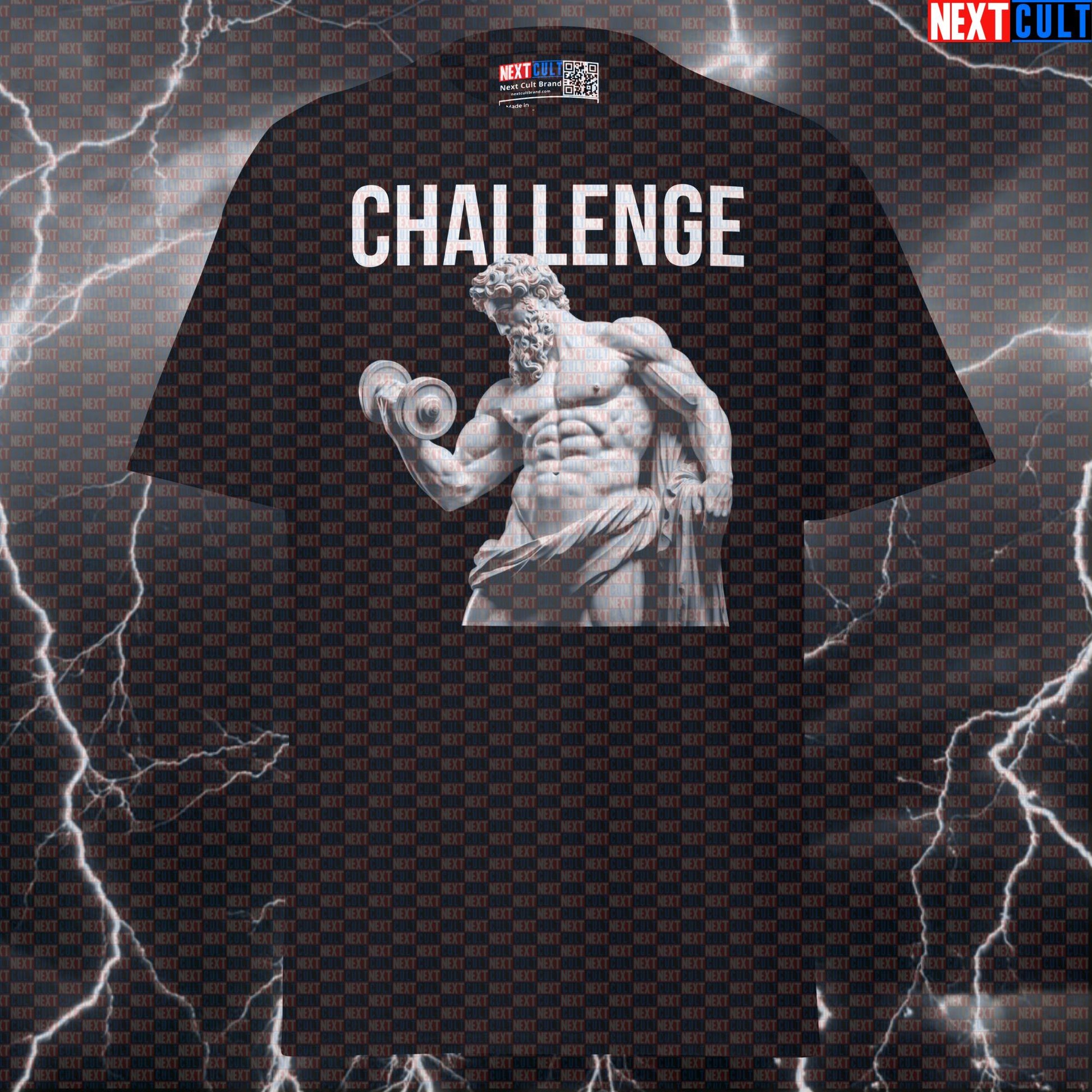 Challenge the Weights with this Stoic Sigma Greek God Marble Sculpture Graphic Tee - Funny Gym Meme Pump Cover Top T-shirts Ancient Greece Bodybuilding Fitness Gym Pump Cover Stoicism Workout Next Cult Brand