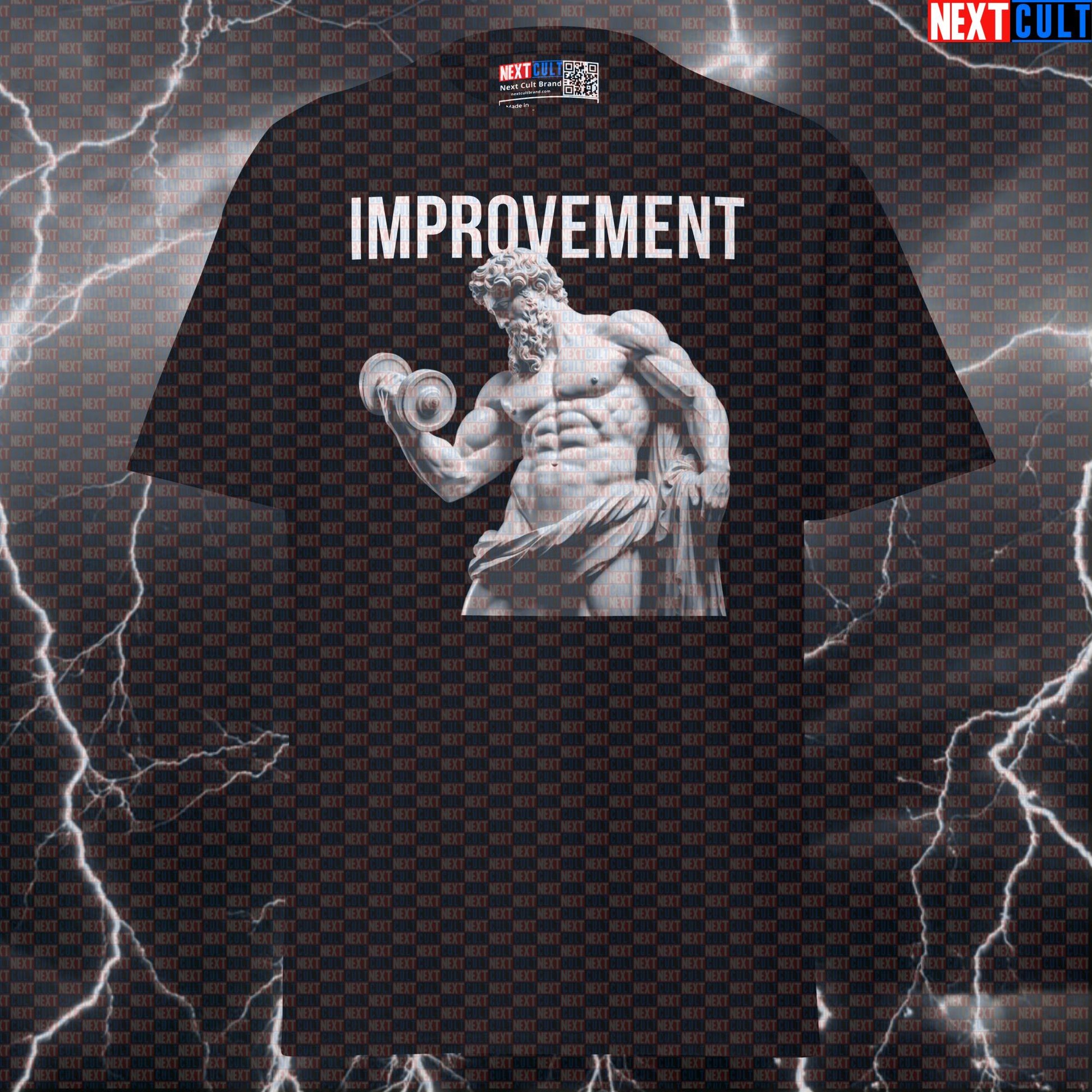 Improvement Stoic Gym Tee: Funny Bodybuilding Meme Shirt for Sigma Lifters & Greek God Pump Cover T-shirts Ancient Greece Bodybuilding Fitness Gym Pump Cover Stoicism Workout Next Cult Brand