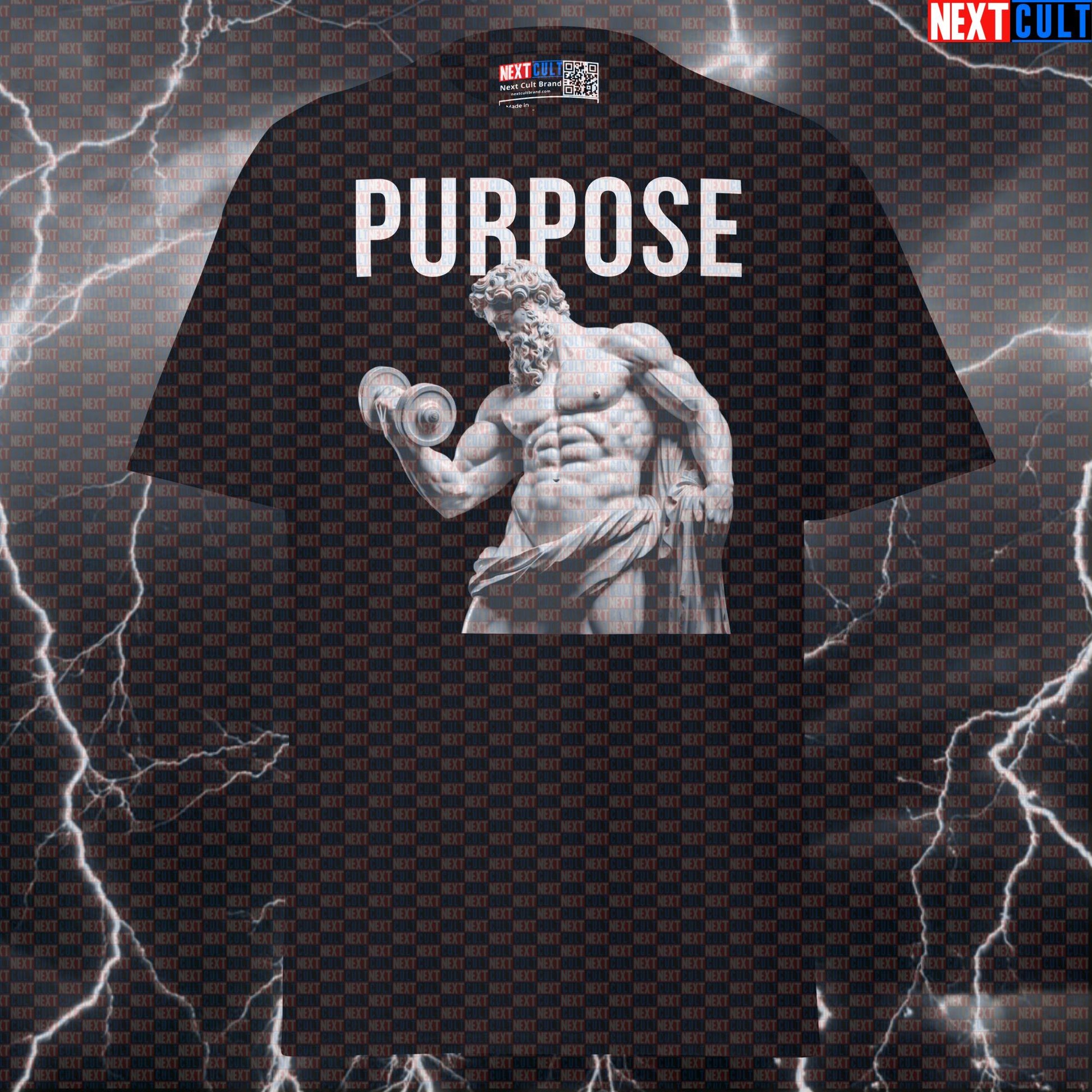 Purpose-Driven Stoic Bodybuilder Graphic Tee: Funny Gym Meme Pump Cover Shirt T-shirts Ancient Greece Bodybuilding Fitness Gym Pump Cover Stoicism Workout Next Cult Brand