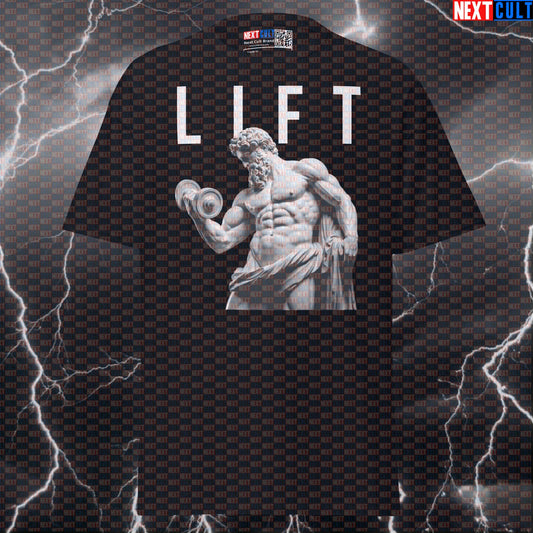 Lift Like A Stoic Sigma Tee - Funny Gym Meme Shirt & Greek God Marble Statue Pump Cover T-shirts Ancient Greece Bodybuilding Fitness Gym Pump Cover Stoicism Workout Next Cult Brand