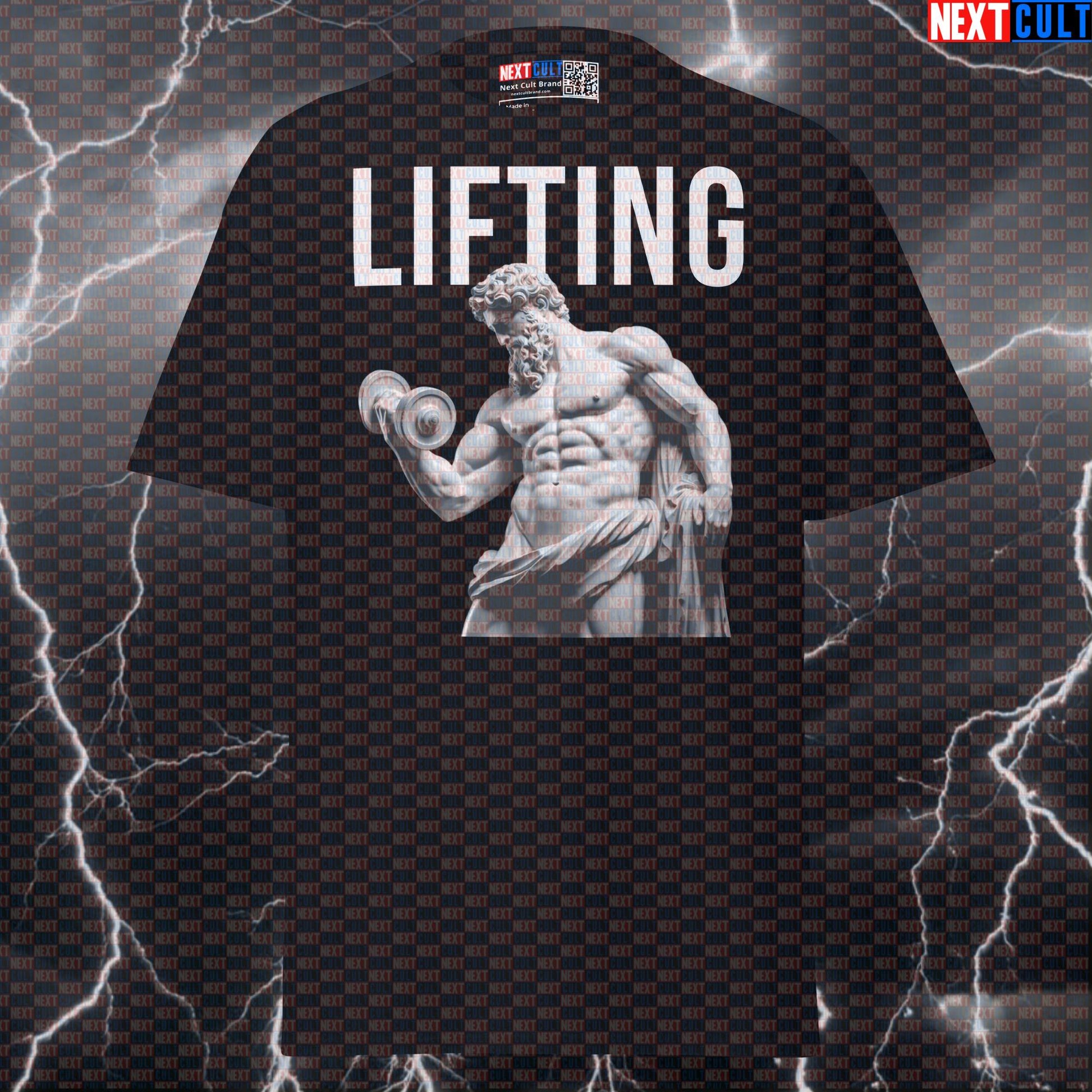 Lifting Stoic Sigma T-Shirt | Funny Gym Meme Tee | Marble Sculpture Pump Cover Top T-shirts Ancient Greece Bodybuilding Fitness Gym Pump Cover Stoicism Workout Next Cult Brand