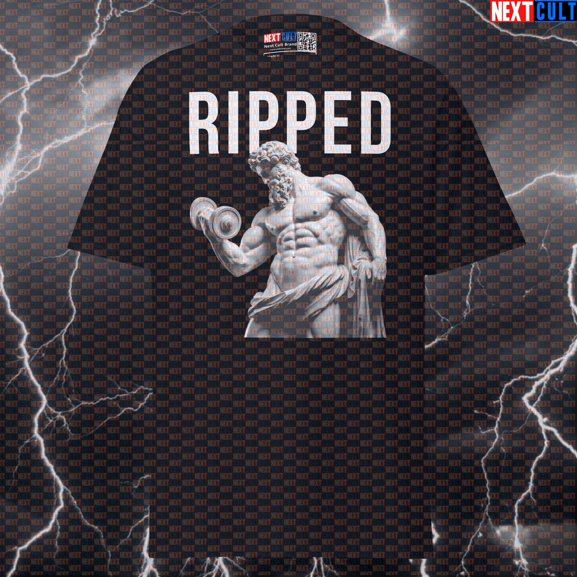 Ripped Stoic Lifting Sigma Graphic Tee: Greek God Marble Sculpture Pump Cover T-Shirt T-shirts Ancient Greece Bodybuilding Fitness Gym Pump Cover Stoicism Workout Next Cult Brand