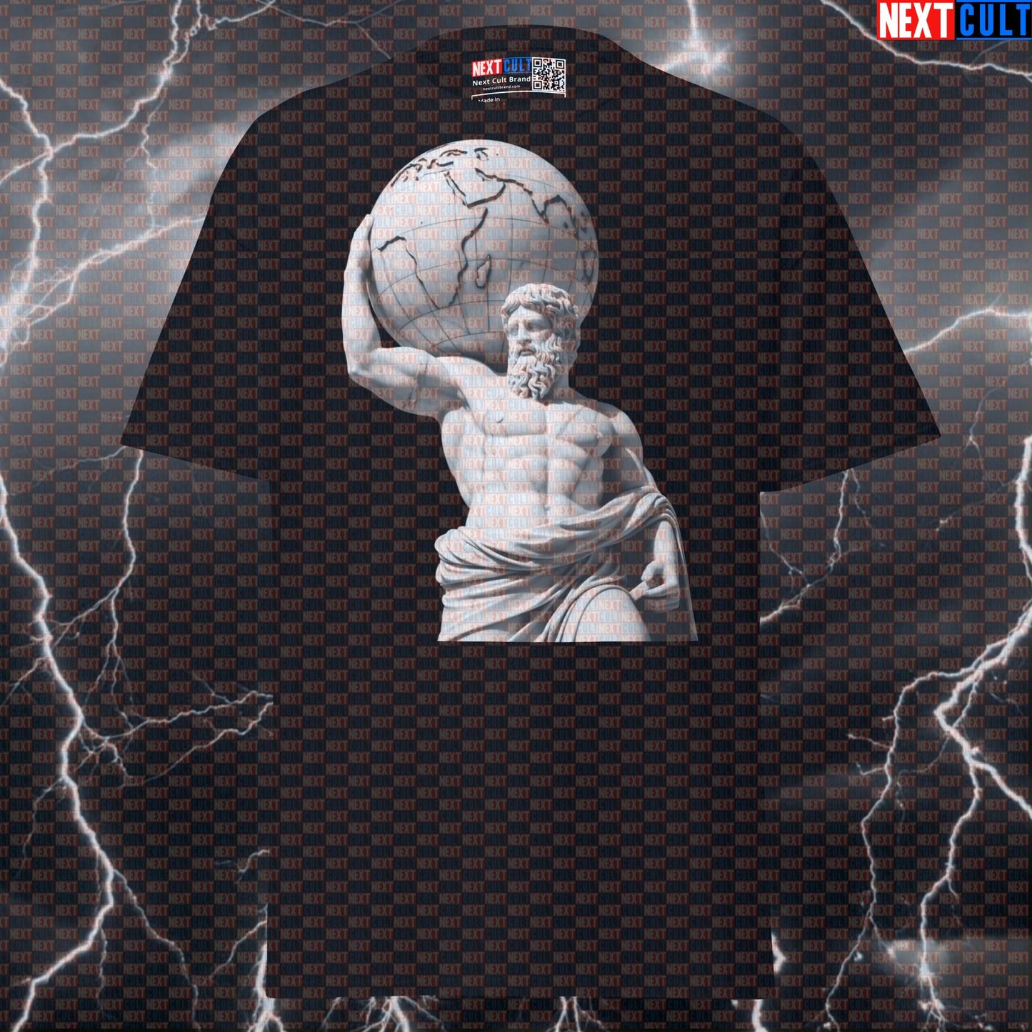 Atlas Lifting The Earth Funny Gym Meme Graphic Tee - Greek God Bodybuilder Pump Cover Top T-shirts Ancient Greece Bodybuilding Fitness Gym Pump Cover Stoicism Strongman Workout Next Cult Brand