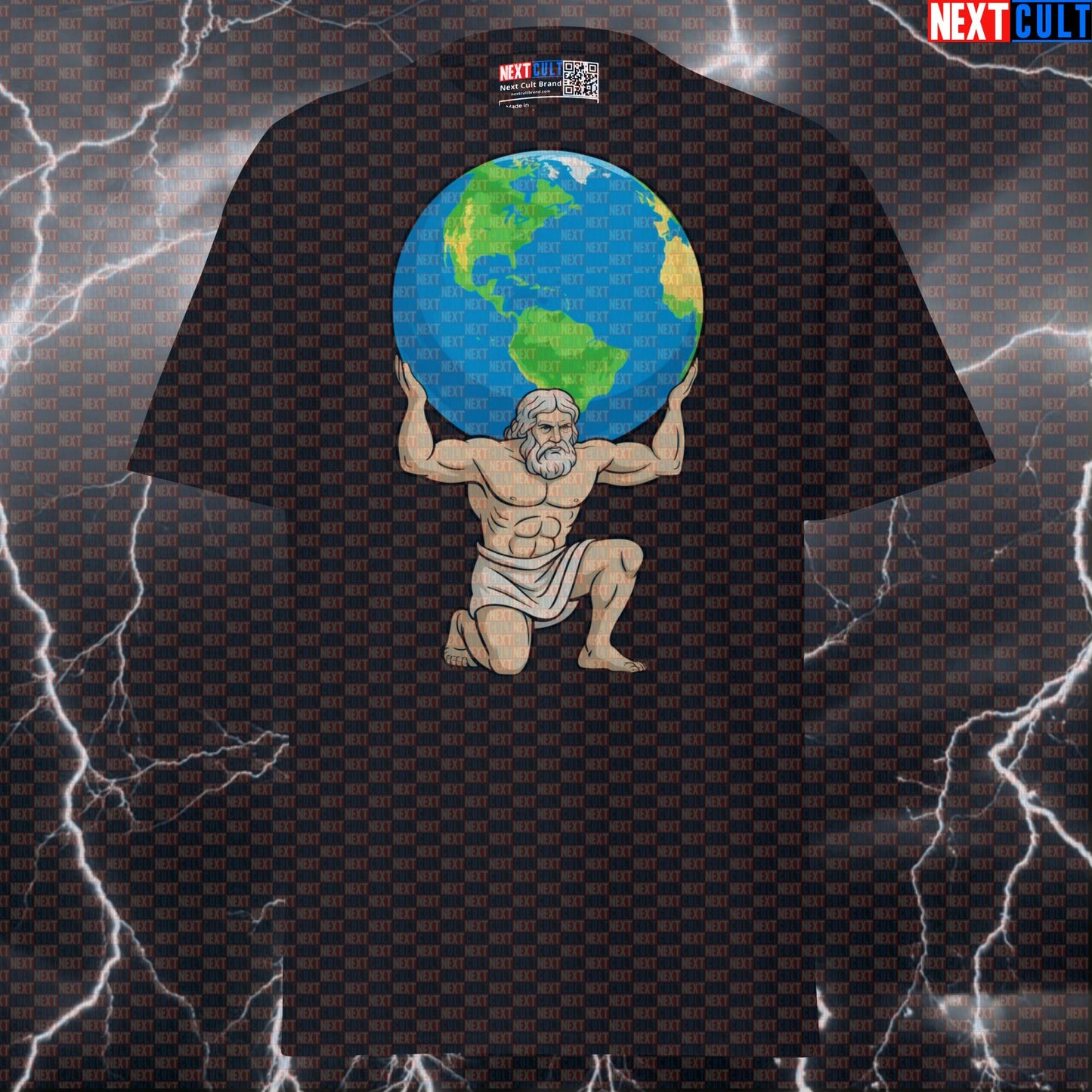 Atlas Gains Tee: Funny Strongman Gym Meme Shirt & Pump Cover T-shirts Ancient Greece Bodybuilding Fitness Gym Pump Cover Stoicism Workout Next Cult Brand