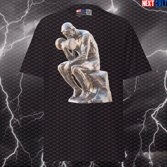 The Lifter Gym Meme Tee: A Funny Rodin Sculpture Pump Cover & Graphic Top T-shirts Ancient Greece Bodybuilding Fitness Gym Pump Cover Stoicism Workout Next Cult Brand