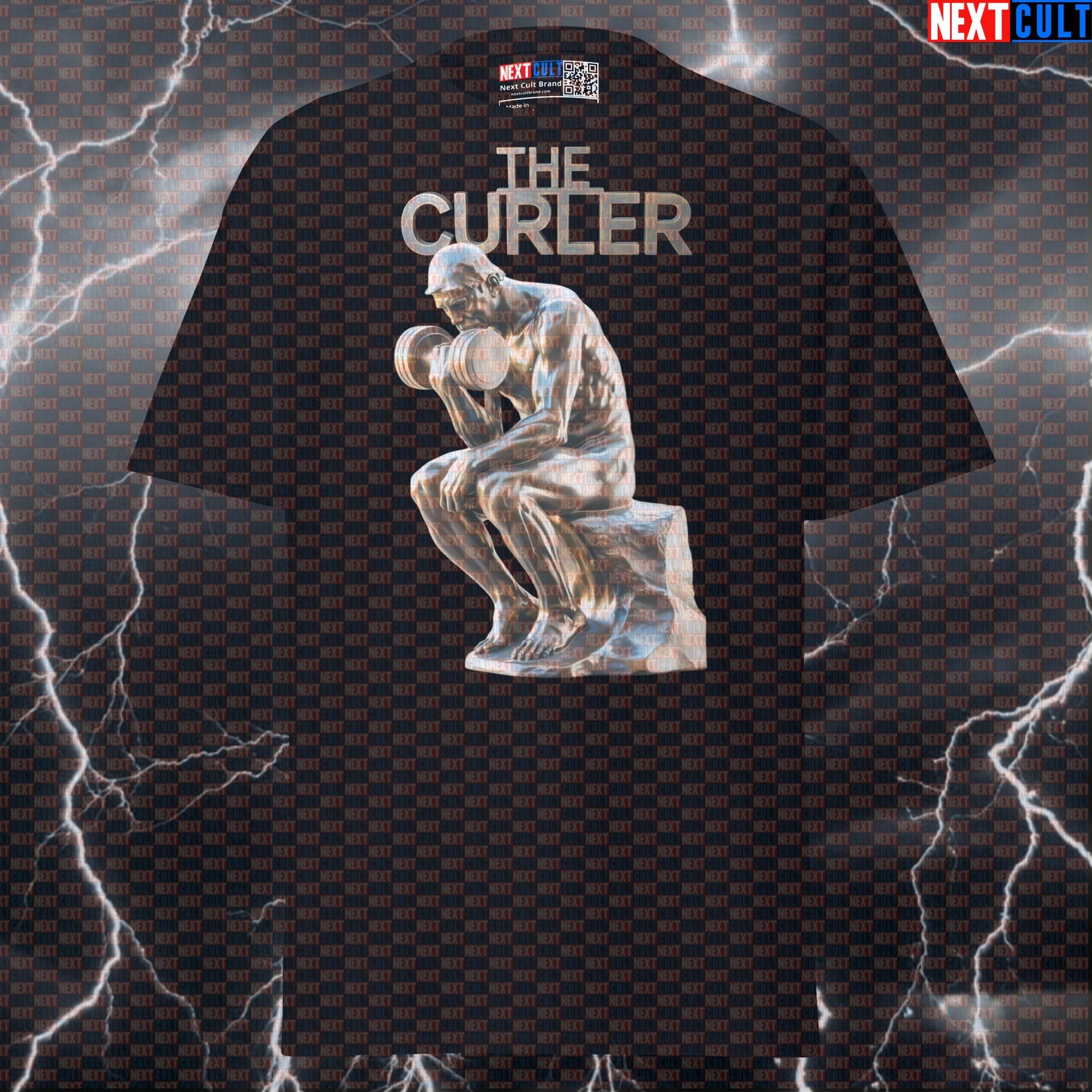 The Curler Bronze Statue Funny Gym Shirt | Bicep Pump Cover Meme Tee For Lifters T-shirts Ancient Greece Bodybuilding Fitness Gym Pump Cover Stoicism Workout Next Cult Brand