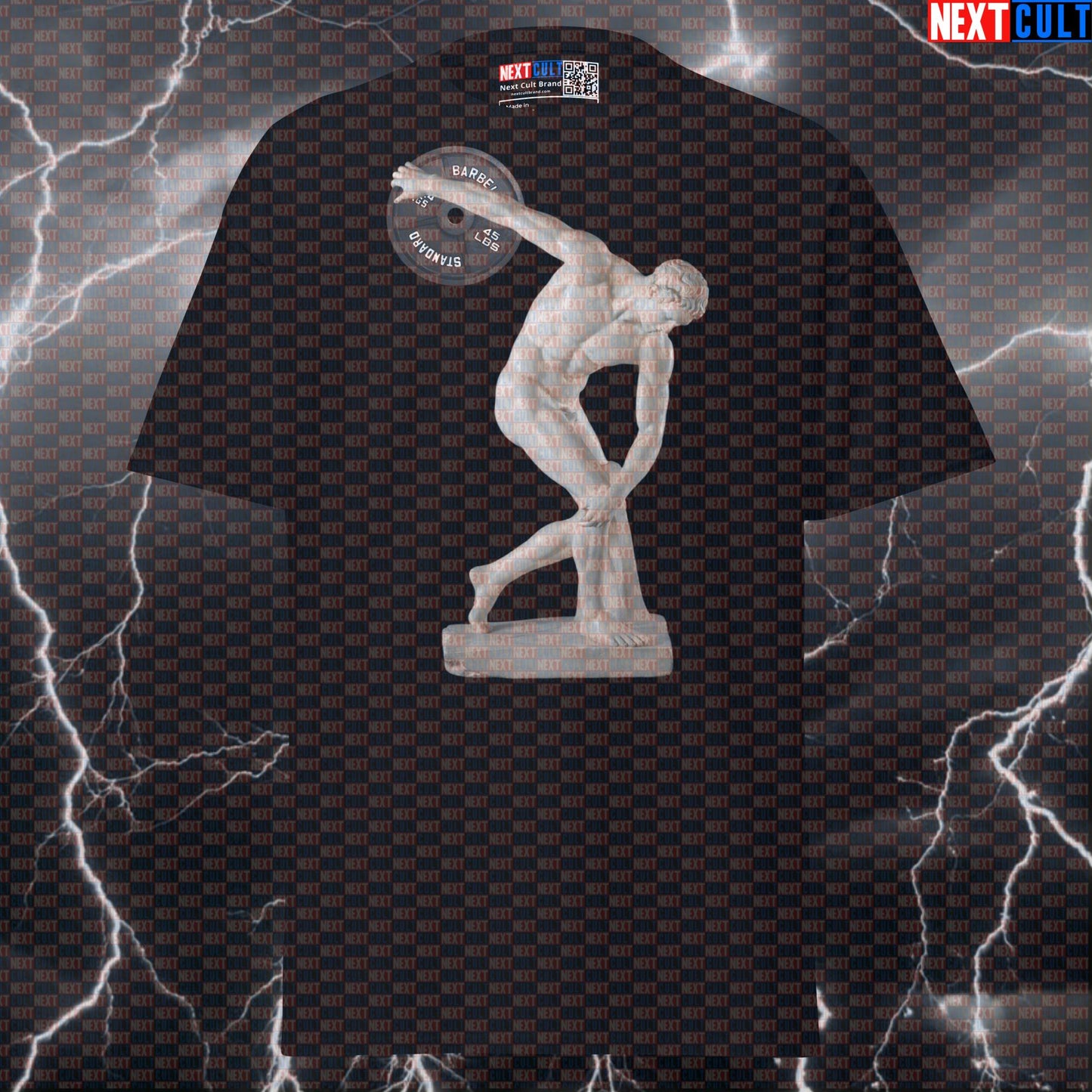 Discobolus Weight Plate Funny Gym Meme T-Shirt - Pump Cover Graphic Tee T-shirts Ancient Greece Bodybuilding Fitness Gym Powerlifting Pump Cover Stoicism Workout Next Cult Brand