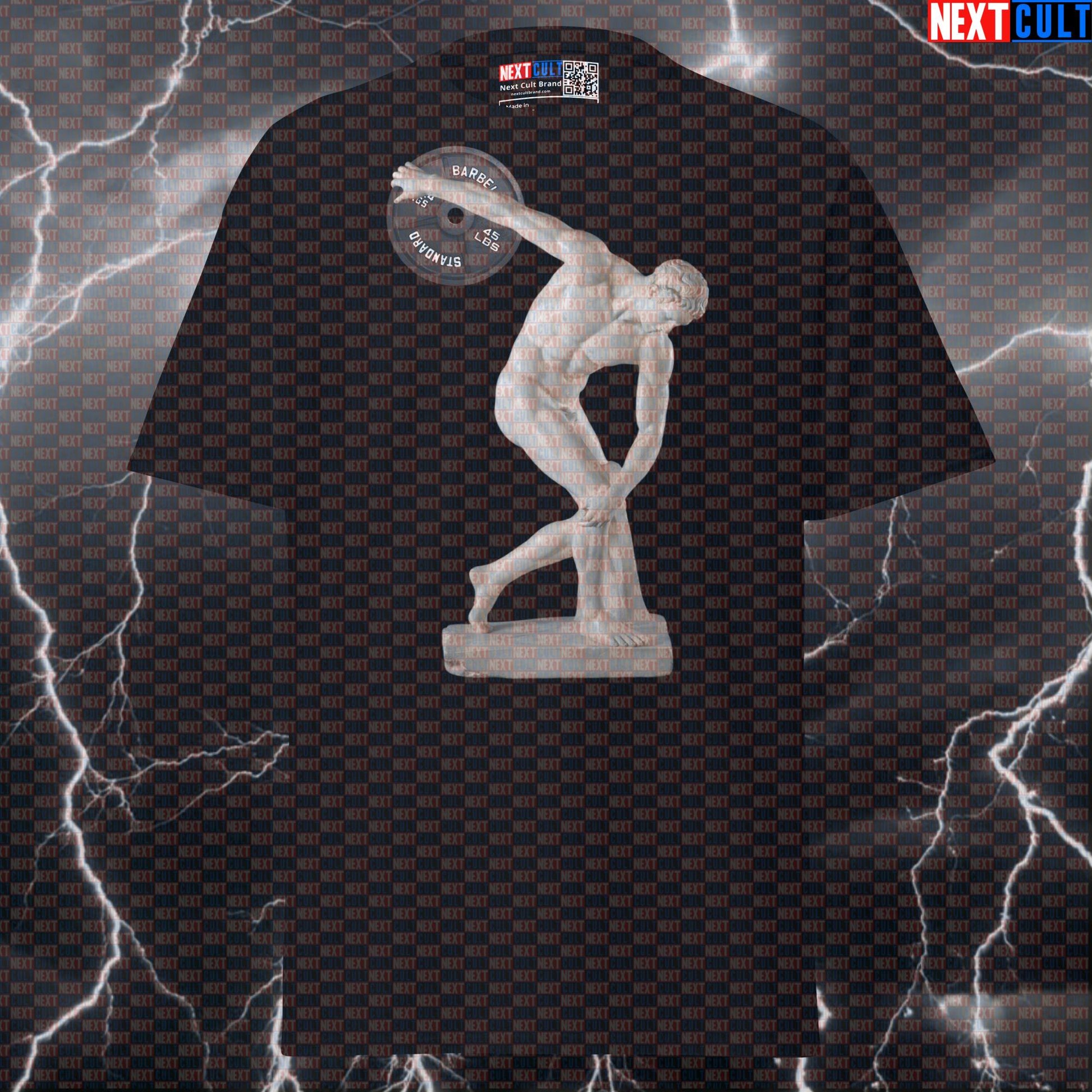 Discobolus Weight Plate Funny Gym Meme T-Shirt - Pump Cover Graphic Tee T-shirts Ancient Greece Bodybuilding Fitness Gym Powerlifting Pump Cover Stoicism Workout Next Cult Brand