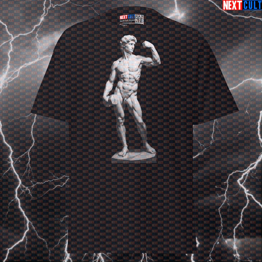 Swole David Gym Meme Tee: Michelangelo's Renaissance Bodybuilding Pump Cover T-shirts Ancient Greece Bodybuilding Fitness Gym Pump Cover Stoicism Workout Next Cult Brand