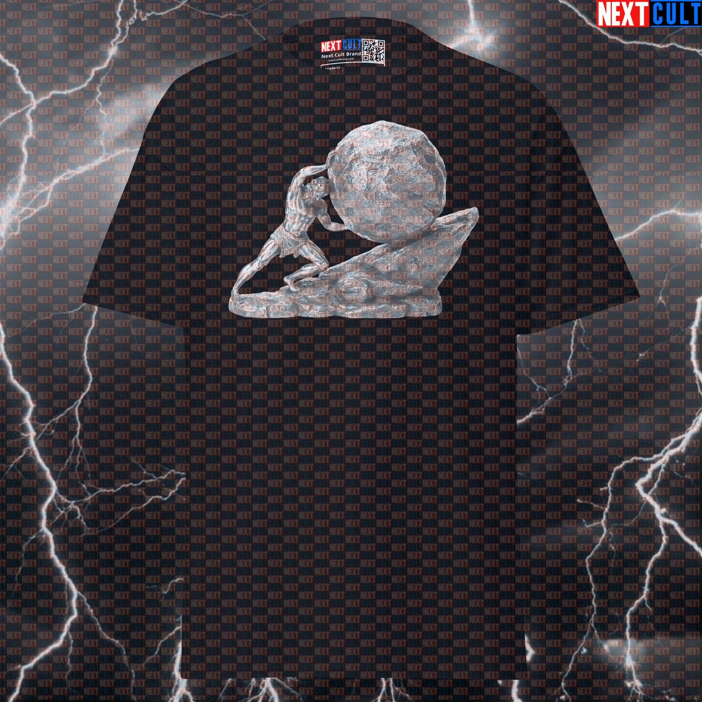 Sisyphus Gains Eternal Struggle Greek Mythology Sculpture Funny Gym T-Shirt T-shirts Ancient Greece Fitness Gym Pump Cover Stoicism Strongman Workout Next Cult Brand
