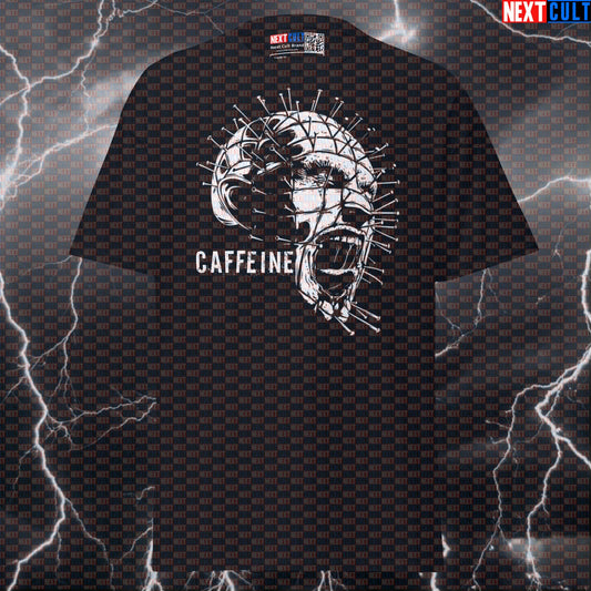 Crazy Coffee Gym Meme Tee: Funny Hellraiser Caffeine Pump Cover Shirt T-shirts Films Fitness Gym Halloween Pump Cover Workout Next Cult Brand