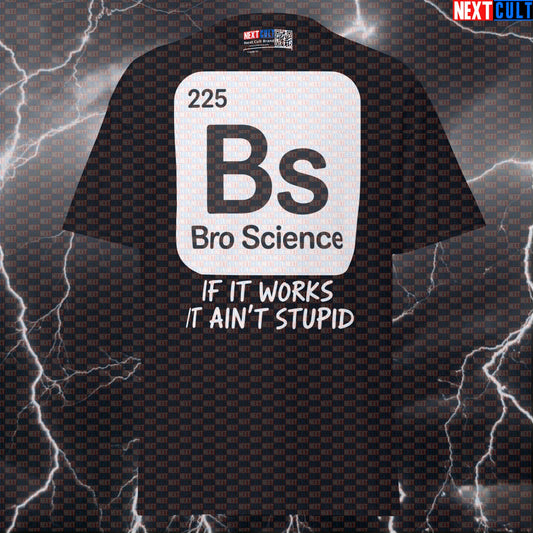 Bro Science Periodic Table Graphic Tee | Funny Gym Meme Pump Cover Top T-shirts Bodybuilding Fitness Gym Pump Cover Workout Next Cult Brand