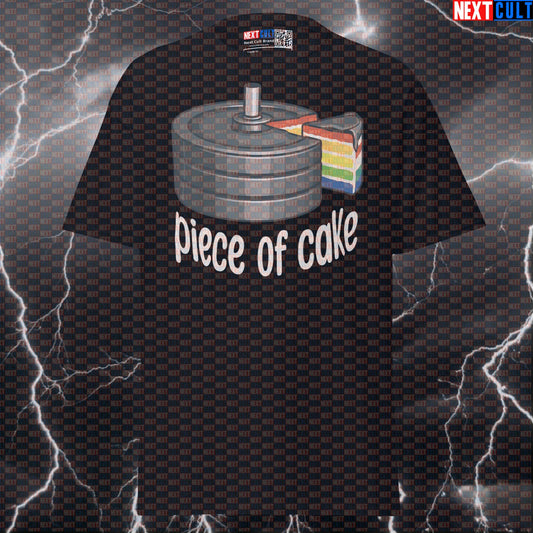Piece Of Cake Funny Gym Meme Tee - The Ultimate Birthday Cake Pump Cover For Lifters T-shirts Birthday Bodybuilding Fast Food Fitness Gym Powerlifting Pump Cover Workout Next Cult Brand