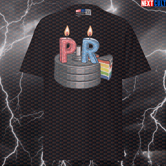 New PR Birthday Cake Pump Cover: Funny Gym Meme Graphic Tee For Lifters T-shirts Birthday Bodybuilding Fast Food Fitness Gym Powerlifting Pump Cover Workout Next Cult Brand