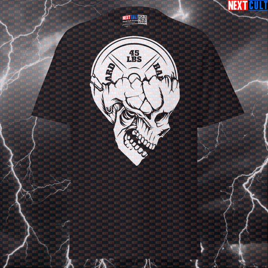 Platehead Weightplate Skull Funny Gym Meme Tee - Ultimate Powerlifting Pump Cover Top Next Cult Brand