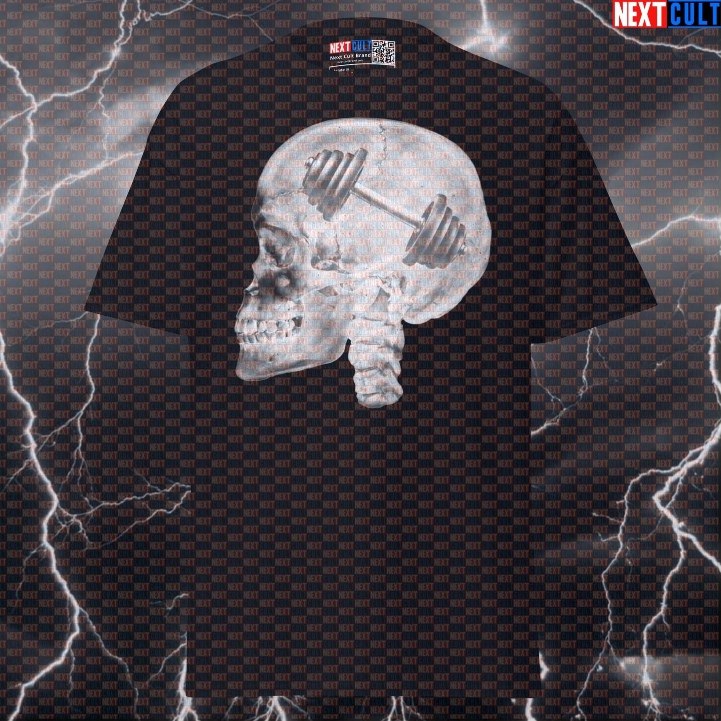 Weighthead X-Ray Skull Powerlifting Tee - Funny Gym Meme Shirt & Pump Cover Top Next Cult Brand