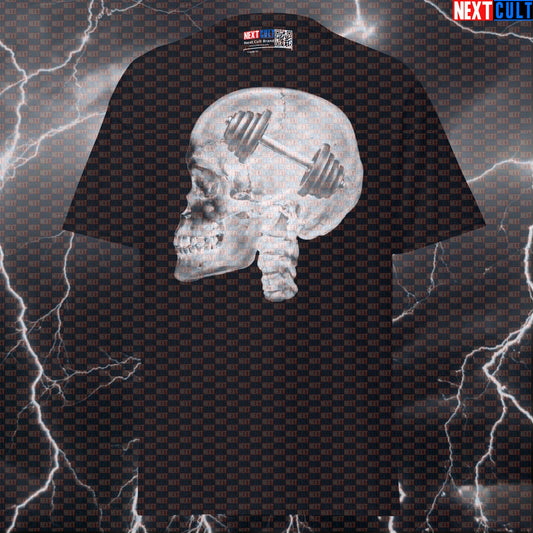 Weighthead X-Ray Skull Powerlifting Tee - Funny Gym Meme Shirt & Pump Cover Top Next Cult Brand