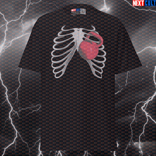 Kettlebell Heart X-Ray Funny Gym Meme Graphic Tee Pump Cover Top Next Cult Brand