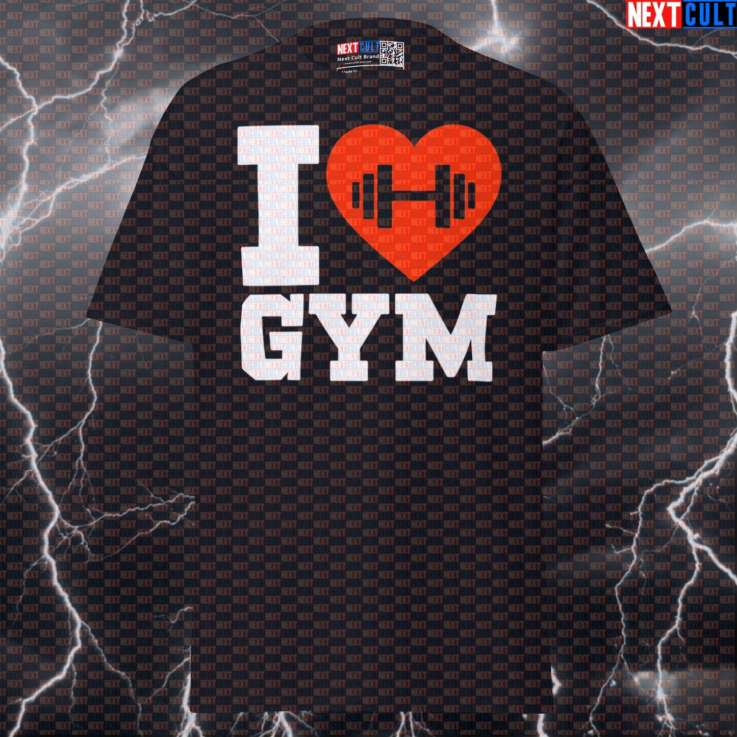 I Love Gym Valentine's Day Funny Gym Lover Graphic Tee Pump Cover Top Next Cult Brand