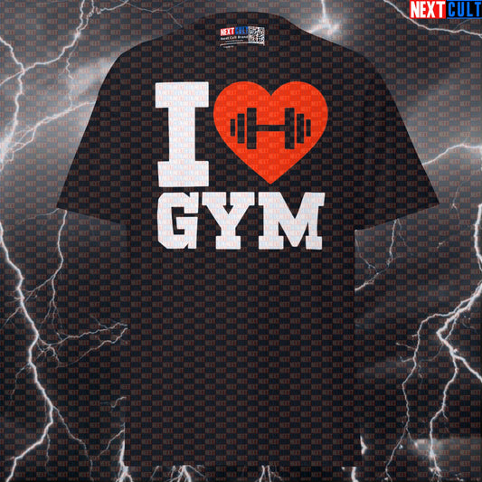 I Love Gym Valentine's Day Funny Gym Lover Graphic Tee Pump Cover Top Next Cult Brand