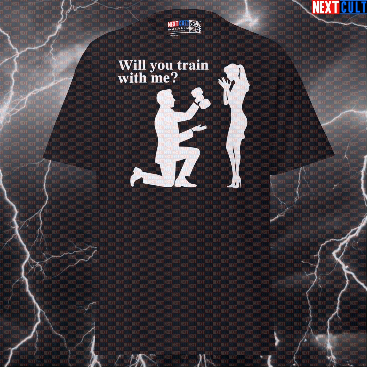 Will You Train With Me? Funny Gym Proposal Valentine's Day T-Shirt For Gym Lovers & Lifters Next Cult Brand