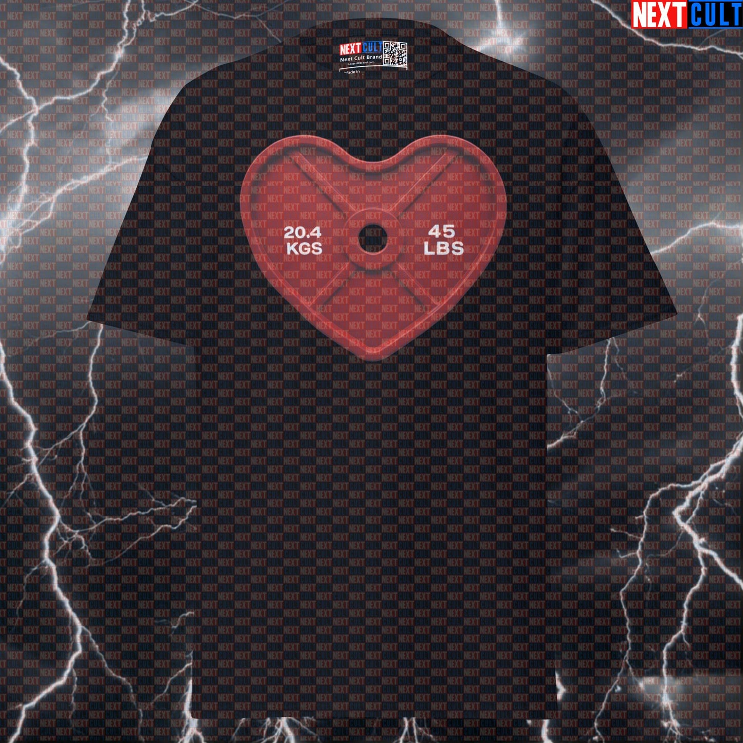 Heart Weight Plate Funny Valentine's Gym T-Shirt | I Love Gym Pump Cover Meme Tee For Lifters Next Cult Brand