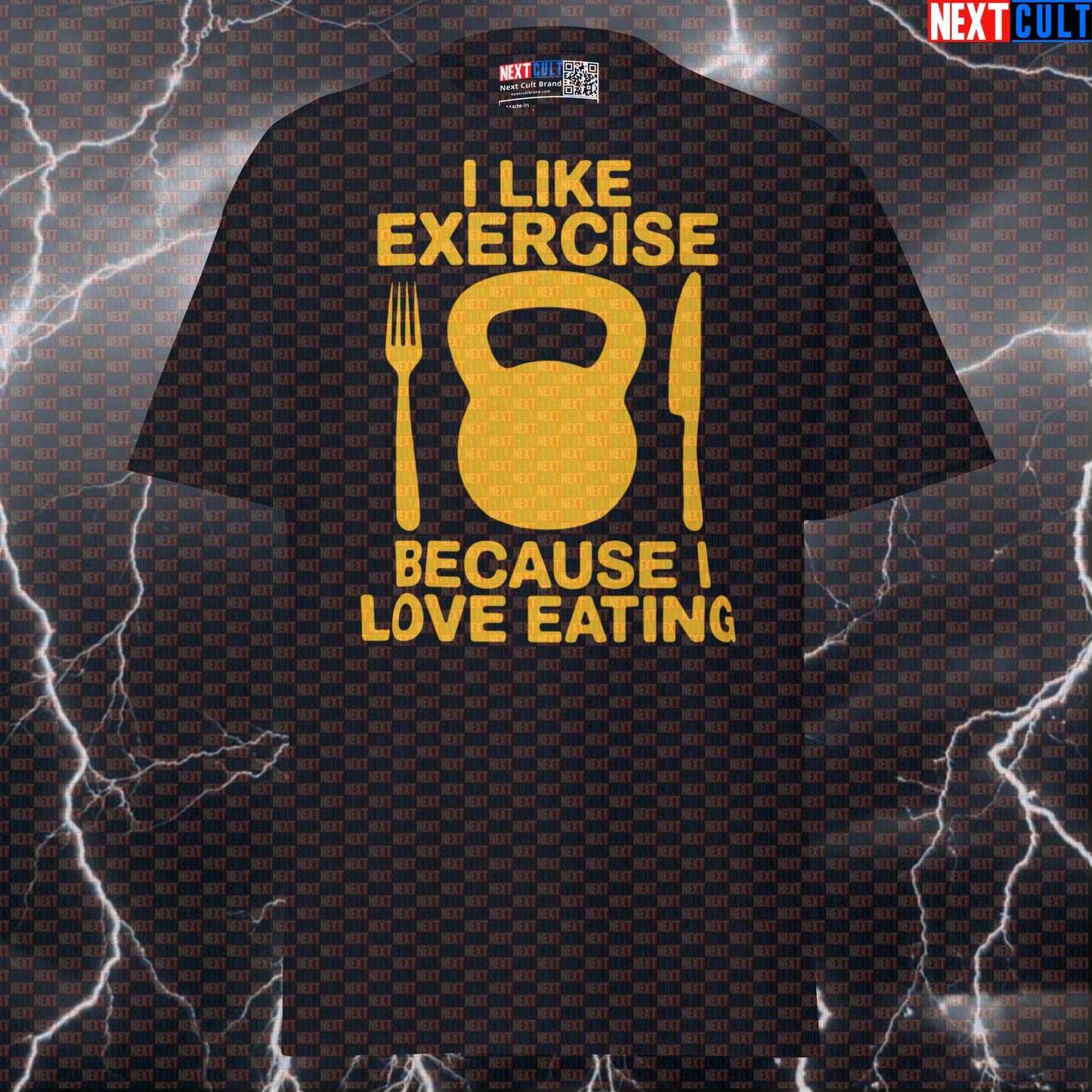 I Like Exercise Because I Love Eating Funny Foodie Gym Meme T-Shirt Pump Cover Next Cult Brand
