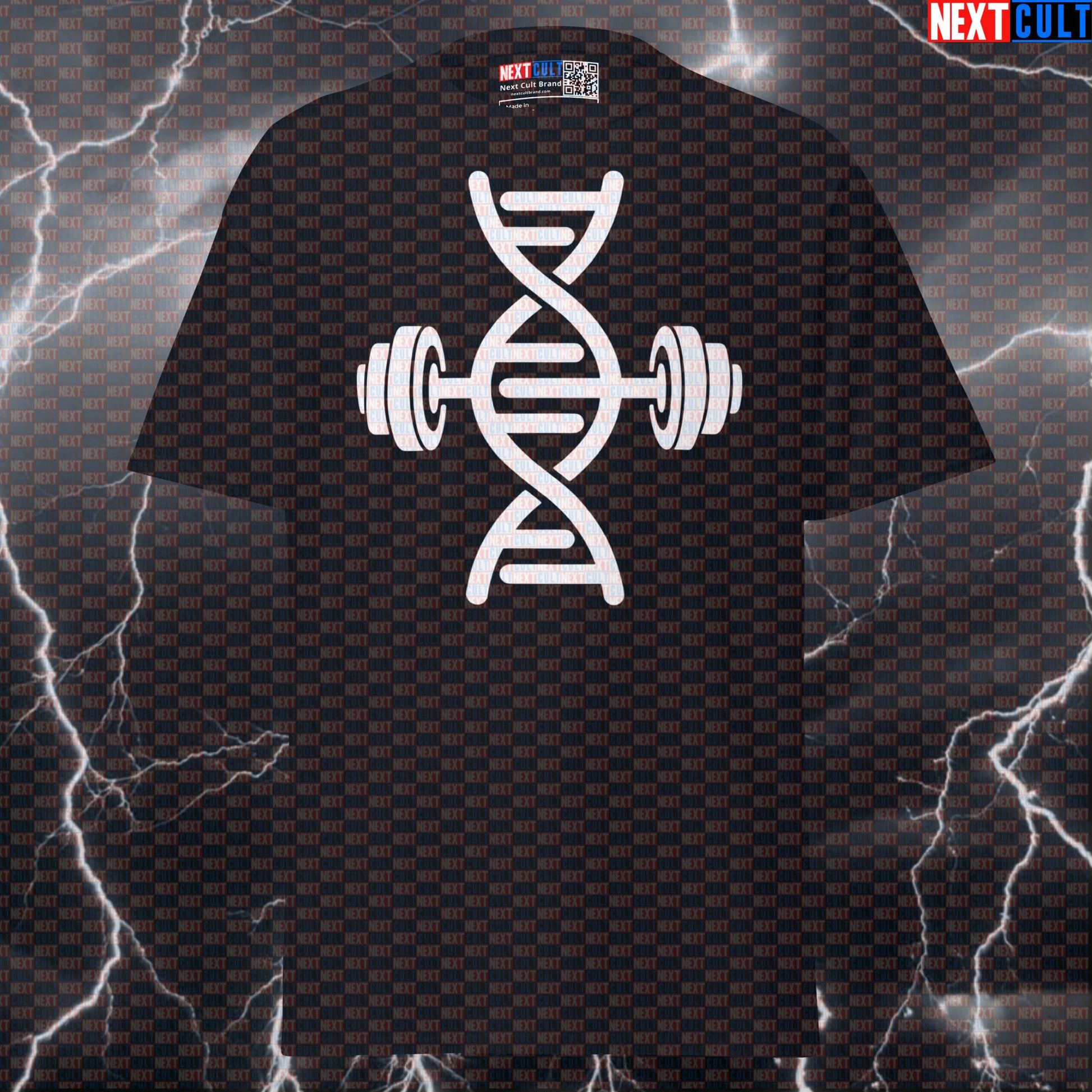 Unlock Your Gains: Funny Gym DNA Meme Graphic Tee - Ultimate Pump Cover Top Next Cult Brand