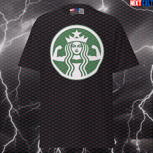 Swole Siren Starbucks Coffee and Gains Funny Gym Meme T-Shirt Pump Cover T-shirts Bodybuilding Fitness Gym Pump Cover Workout Next Cult Brand