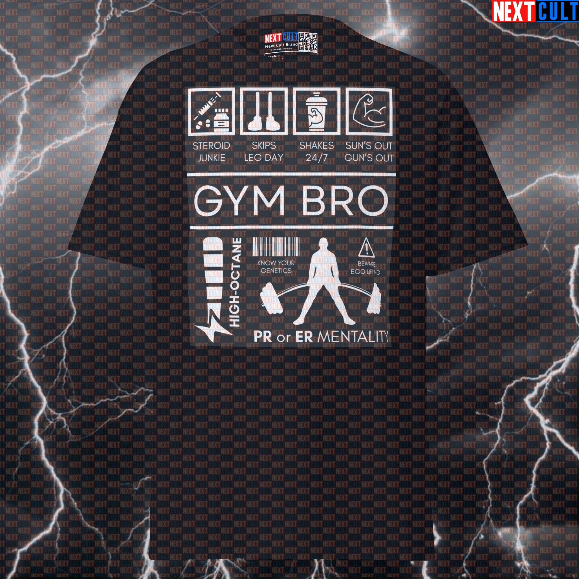 Gymbro Ingredients Funny Graphic Tee - The Ultimate Gym Meme Pump Cover Top T-shirts Bodybuilding Fitness Gym Powerlifting Pump Cover Workout Next Cult Brand