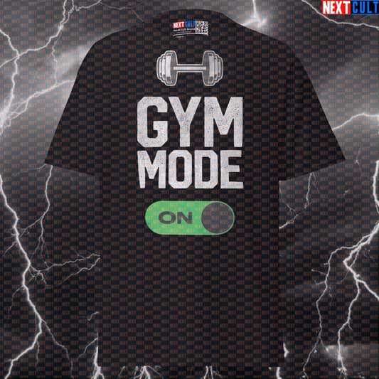 Gym Mode On Funny Gym Meme Shirt - Motivational Workout Pump Cover Graphic Tee T-shirts Bodybuilding Fitness Gym Powerlifting Pump Cover Workout Next Cult Brand