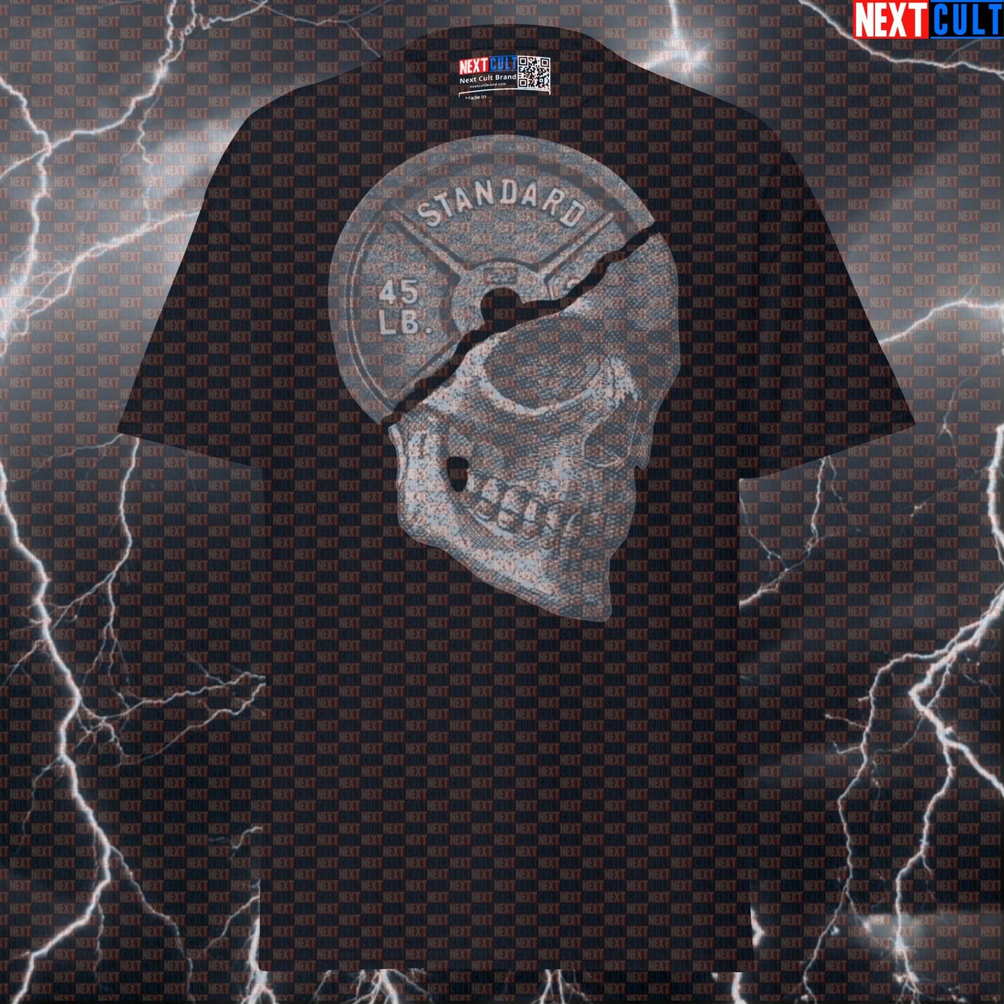 Gymhead Skull Weight Plate Funny Gym Meme Pump Cover Graphic Tee Next Cult Brand