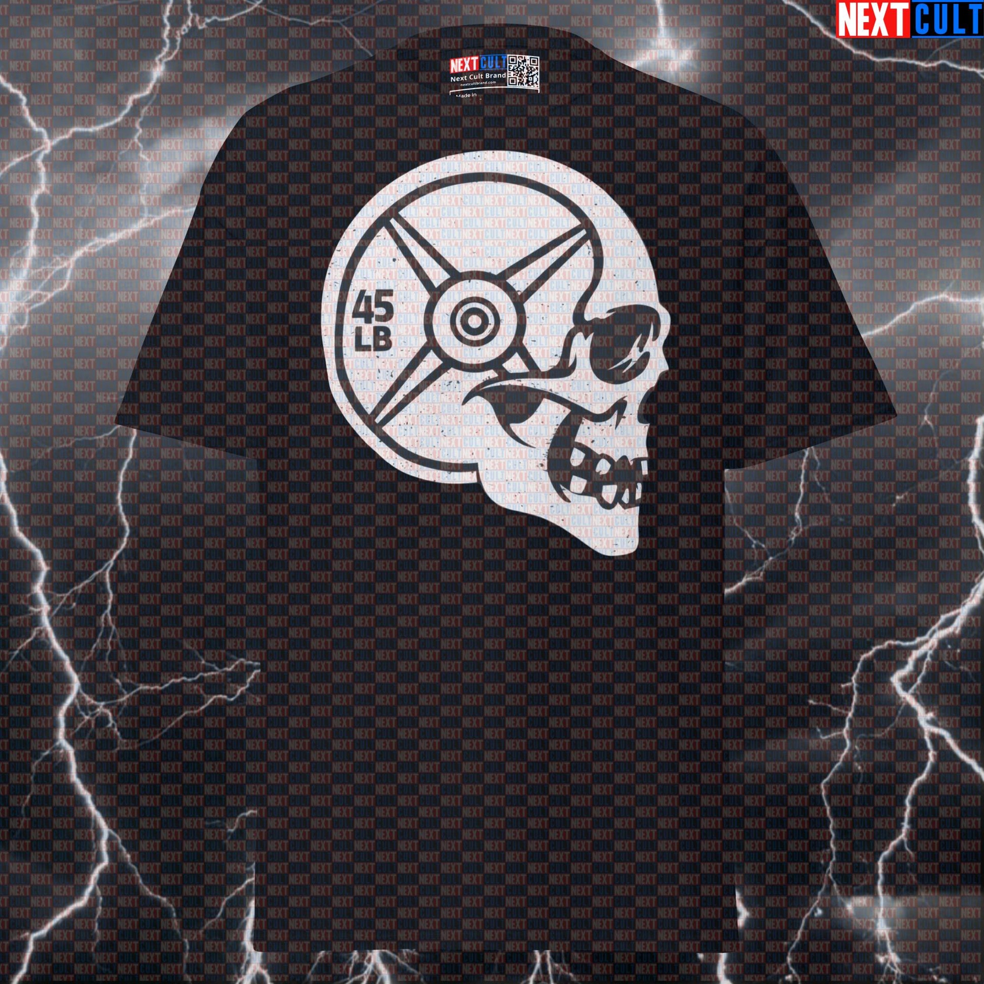 Gymhead Funny Gym Meme Shirt | Skull Weight Plate Graphic Tee For Lifters Pump Cover Next Cult Brand