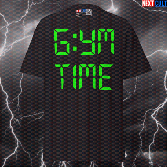 Gym O'clock Digital Clock Funny Gym Meme T-Shirt - Essential Pump Cover Tee For Lifters T-shirts Bodybuilding Fitness Gym Powerlifting Pump Cover Workout Next Cult Brand